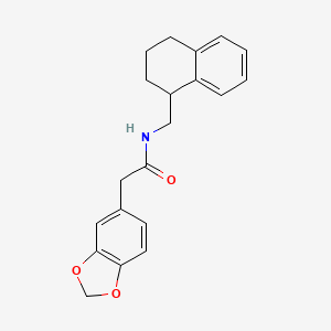molecular formula C20H21NO3 B6635015 2-(1,3-benzodioxol-5-yl)-N-(1,2,3,4-tetrahydronaphthalen-1-ylmethyl)acetamide 