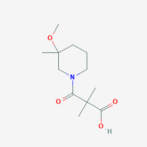 molecular formula C12H21NO4 B6635038 3-(3-Methoxy-3-methylpiperidin-1-yl)-2,2-dimethyl-3-oxopropanoic acid 