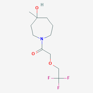 molecular formula C11H18F3NO3 B6635048 1-(4-Hydroxy-4-methylazepan-1-yl)-2-(2,2,2-trifluoroethoxy)ethanone 