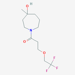 molecular formula C12H20F3NO3 B6635051 1-(4-Hydroxy-4-methylazepan-1-yl)-3-(2,2,2-trifluoroethoxy)propan-1-one 