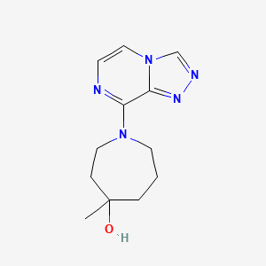 molecular formula C12H17N5O B6635066 4-Methyl-1-([1,2,4]triazolo[4,3-a]pyrazin-8-yl)azepan-4-ol 