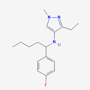 molecular formula C17H24FN3 B6635105 3-ethyl-N-[1-(4-fluorophenyl)pentyl]-1-methylpyrazol-4-amine 