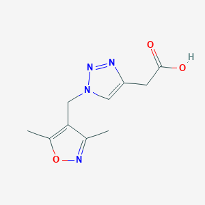 molecular formula C10H12N4O3 B6635115 2-[1-[(3,5-Dimethyl-1,2-oxazol-4-yl)methyl]triazol-4-yl]acetic acid 
