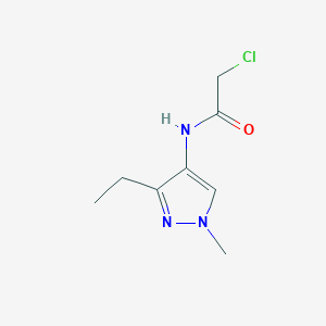 molecular formula C8H12ClN3O B6635122 2-chloro-N-(3-ethyl-1-methylpyrazol-4-yl)acetamide 