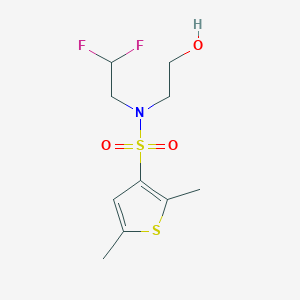 molecular formula C10H15F2NO3S2 B6635145 N-(2,2-difluoroethyl)-N-(2-hydroxyethyl)-2,5-dimethylthiophene-3-sulfonamide 