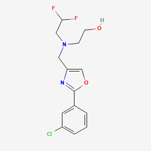 molecular formula C14H15ClF2N2O2 B6635153 2-[[2-(3-Chlorophenyl)-1,3-oxazol-4-yl]methyl-(2,2-difluoroethyl)amino]ethanol 
