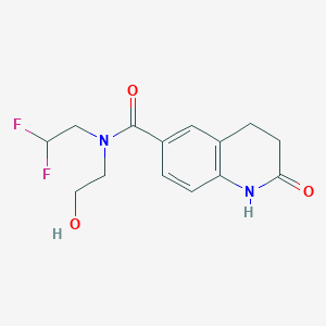 molecular formula C14H16F2N2O3 B6635157 N-(2,2-difluoroethyl)-N-(2-hydroxyethyl)-2-oxo-3,4-dihydro-1H-quinoline-6-carboxamide 