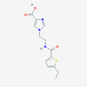 molecular formula C13H15N3O3S B6635174 1-[2-[(5-Ethylthiophene-2-carbonyl)amino]ethyl]imidazole-4-carboxylic acid 