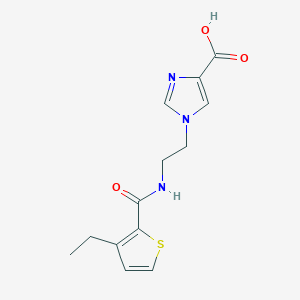 molecular formula C13H15N3O3S B6635181 1-[2-[(3-Ethylthiophene-2-carbonyl)amino]ethyl]imidazole-4-carboxylic acid 
