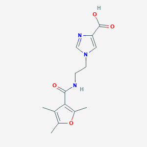 molecular formula C14H17N3O4 B6635188 1-[2-[(2,4,5-Trimethylfuran-3-carbonyl)amino]ethyl]imidazole-4-carboxylic acid 