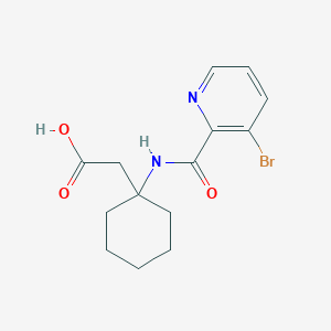 molecular formula C14H17BrN2O3 B6635207 2-[1-[(3-Bromopyridine-2-carbonyl)amino]cyclohexyl]acetic acid 