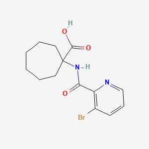 molecular formula C14H17BrN2O3 B6635213 1-[(3-Bromopyridine-2-carbonyl)amino]cycloheptane-1-carboxylic acid 