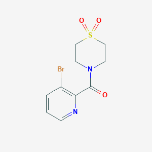 molecular formula C10H11BrN2O3S B6635217 (3-Bromopyridin-2-yl)-(1,1-dioxo-1,4-thiazinan-4-yl)methanone 