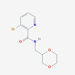 molecular formula C11H13BrN2O3 B6635233 3-bromo-N-(1,4-dioxan-2-ylmethyl)pyridine-2-carboxamide 