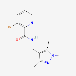 molecular formula C13H15BrN4O B6635235 3-bromo-N-[(1,3,5-trimethylpyrazol-4-yl)methyl]pyridine-2-carboxamide 