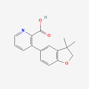 molecular formula C16H15NO3 B6635244 3-(3,3-dimethyl-2H-1-benzofuran-5-yl)pyridine-2-carboxylic acid 