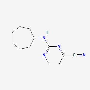molecular formula C12H16N4 B6635251 2-(Cycloheptylamino)pyrimidine-4-carbonitrile 