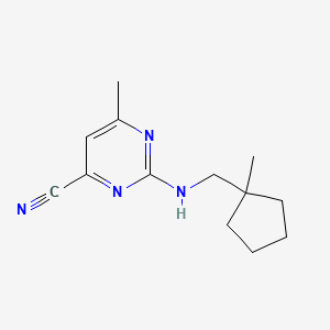 molecular formula C13H18N4 B6635256 6-Methyl-2-[(1-methylcyclopentyl)methylamino]pyrimidine-4-carbonitrile 