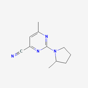 molecular formula C11H14N4 B6635270 6-Methyl-2-(2-methylpyrrolidin-1-yl)pyrimidine-4-carbonitrile 