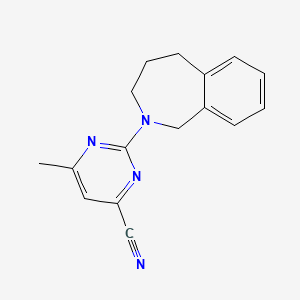 molecular formula C16H16N4 B6635281 6-Methyl-2-(1,3,4,5-tetrahydro-2-benzazepin-2-yl)pyrimidine-4-carbonitrile 