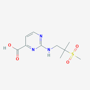 molecular formula C10H15N3O4S B6635297 2-[(2-Methyl-2-methylsulfonylpropyl)amino]pyrimidine-4-carboxylic acid 