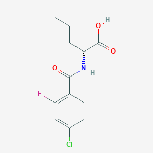 molecular formula C12H13ClFNO3 B6635301 (2R)-2-[(4-chloro-2-fluorobenzoyl)amino]pentanoic acid 
