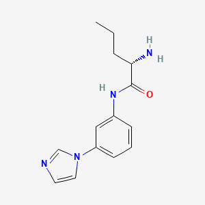 molecular formula C14H18N4O B6635312 (2S)-2-amino-N-(3-imidazol-1-ylphenyl)pentanamide 