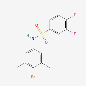 molecular formula C14H12BrF2NO2S B6635318 N-(4-bromo-3,5-dimethylphenyl)-3,4-difluorobenzenesulfonamide 