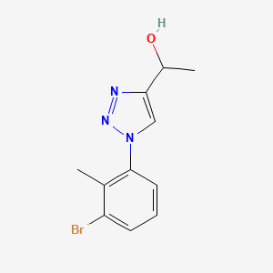 molecular formula C11H12BrN3O B6635358 1-[1-(3-Bromo-2-methylphenyl)triazol-4-yl]ethanol 