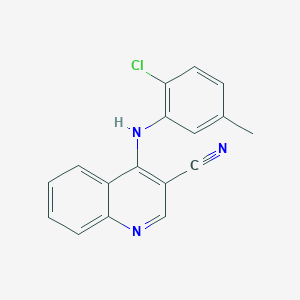 molecular formula C17H12ClN3 B6635360 4-(2-Chloro-5-methylanilino)quinoline-3-carbonitrile 