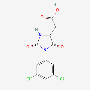 molecular formula C11H8Cl2N2O4 B6635361 2-[1-(3,5-Dichlorophenyl)-2,5-dioxoimidazolidin-4-yl]acetic acid 