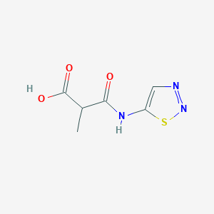 molecular formula C6H7N3O3S B6635363 2-Methyl-3-oxo-3-(thiadiazol-5-ylamino)propanoic acid 