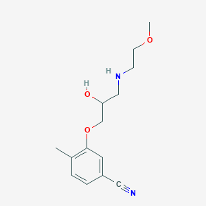 molecular formula C14H20N2O3 B6635367 3-[2-Hydroxy-3-(2-methoxyethylamino)propoxy]-4-methylbenzonitrile 
