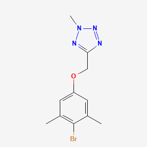 molecular formula C11H13BrN4O B6635380 5-[(4-Bromo-3,5-dimethylphenoxy)methyl]-2-methyltetrazole 