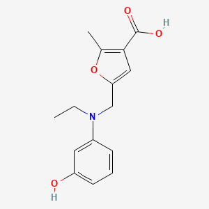 molecular formula C15H17NO4 B6635383 5-[(N-ethyl-3-hydroxyanilino)methyl]-2-methylfuran-3-carboxylic acid 