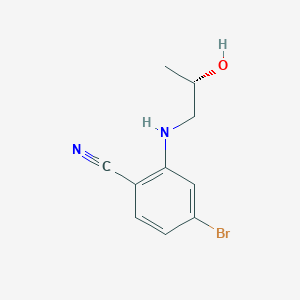 molecular formula C10H11BrN2O B6635417 4-bromo-2-[[(2S)-2-hydroxypropyl]amino]benzonitrile 
