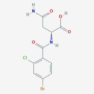 molecular formula C11H10BrClN2O4 B6635425 (2R)-4-amino-2-[(4-bromo-2-chlorobenzoyl)amino]-4-oxobutanoic acid 