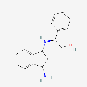 molecular formula C17H20N2O B6635459 (2S)-2-[(3-amino-2,3-dihydro-1H-inden-1-yl)amino]-2-phenylethanol 