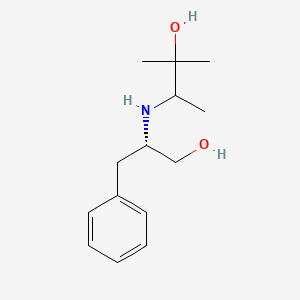 molecular formula C14H23NO2 B6635460 3-[[(2S)-1-hydroxy-3-phenylpropan-2-yl]amino]-2-methylbutan-2-ol 