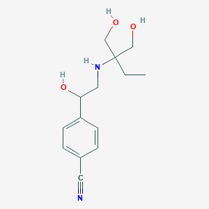 molecular formula C14H20N2O3 B6635466 4-[1-Hydroxy-2-[[1-hydroxy-2-(hydroxymethyl)butan-2-yl]amino]ethyl]benzonitrile 