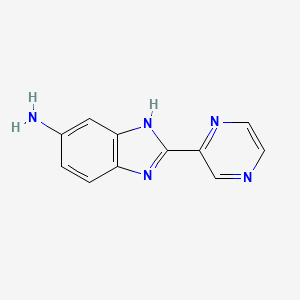 molecular formula C11H9N5 B6635482 2-pyrazin-2-yl-3H-benzimidazol-5-amine 