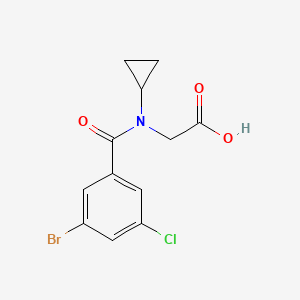 molecular formula C12H11BrClNO3 B6635493 2-[(3-Bromo-5-chlorobenzoyl)-cyclopropylamino]acetic acid 