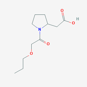 molecular formula C11H19NO4 B6635498 2-[1-(2-Propoxyacetyl)pyrrolidin-2-yl]acetic acid 