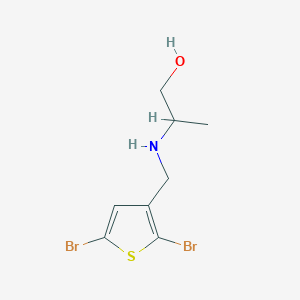 molecular formula C8H11Br2NOS B6635506 2-[(2,5-Dibromothiophen-3-yl)methylamino]propan-1-ol 