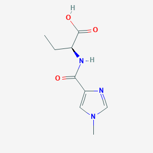molecular formula C9H13N3O3 B6635524 (2S)-2-[(1-methylimidazole-4-carbonyl)amino]butanoic acid 
