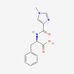 molecular formula C14H15N3O3 B6635543 (2R)-2-[(1-methylimidazole-4-carbonyl)amino]-3-phenylpropanoic acid 