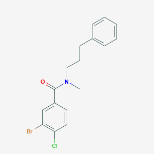 molecular formula C17H17BrClNO B6635562 3-bromo-4-chloro-N-methyl-N-(3-phenylpropyl)benzamide 