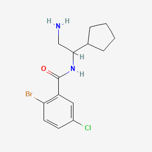molecular formula C14H18BrClN2O B6635579 N-(2-amino-1-cyclopentylethyl)-2-bromo-5-chlorobenzamide 