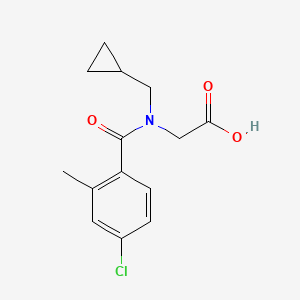 molecular formula C14H16ClNO3 B6635588 2-[(4-Chloro-2-methylbenzoyl)-(cyclopropylmethyl)amino]acetic acid 