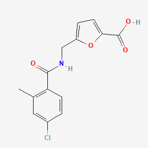 molecular formula C14H12ClNO4 B6635606 5-[[(4-Chloro-2-methylbenzoyl)amino]methyl]furan-2-carboxylic acid 